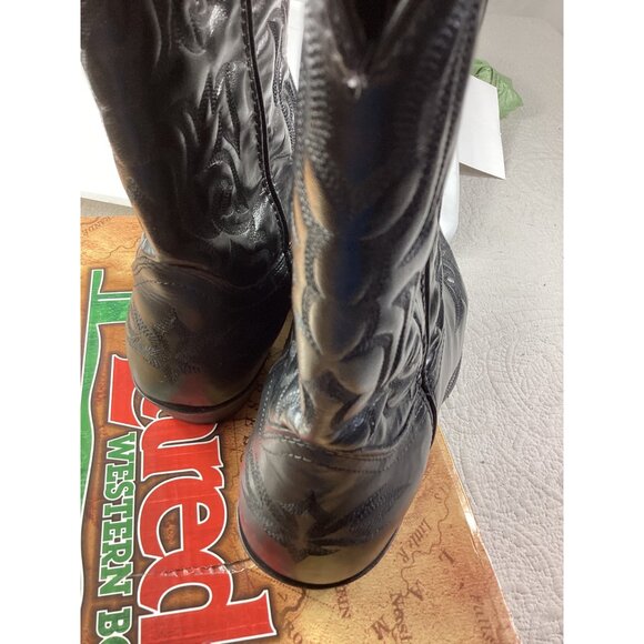 Laredo Cowboy Boots Men’s Black Leather* Sz 11 EW *Hawk*Western Style*Box - Picture 12 of 16